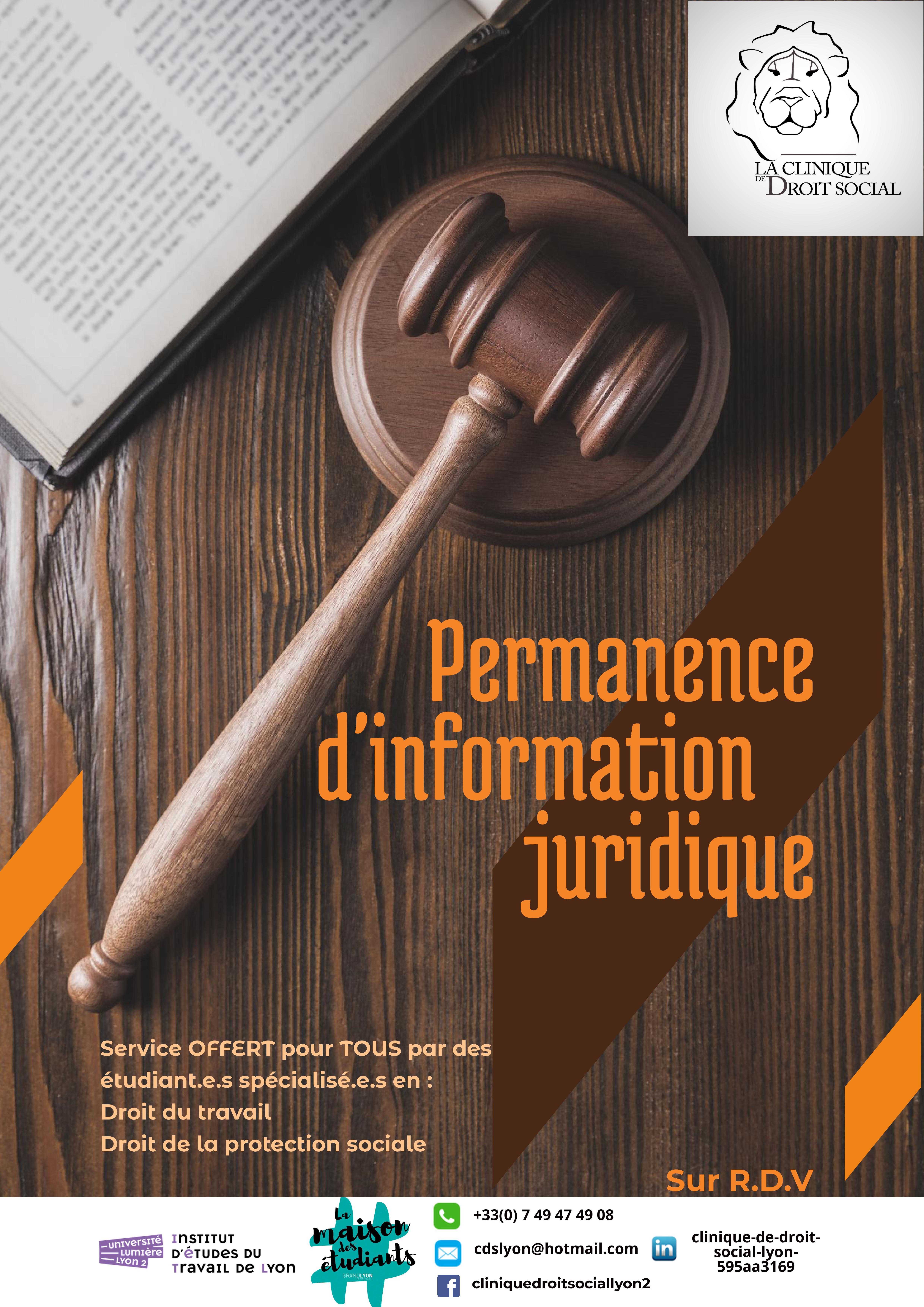 Affcihe permanence clinique droit social lyon 2