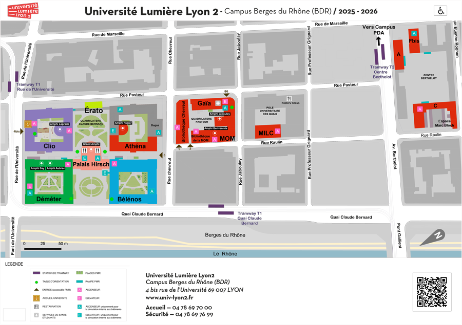 Plan du campus Berges du Rhône