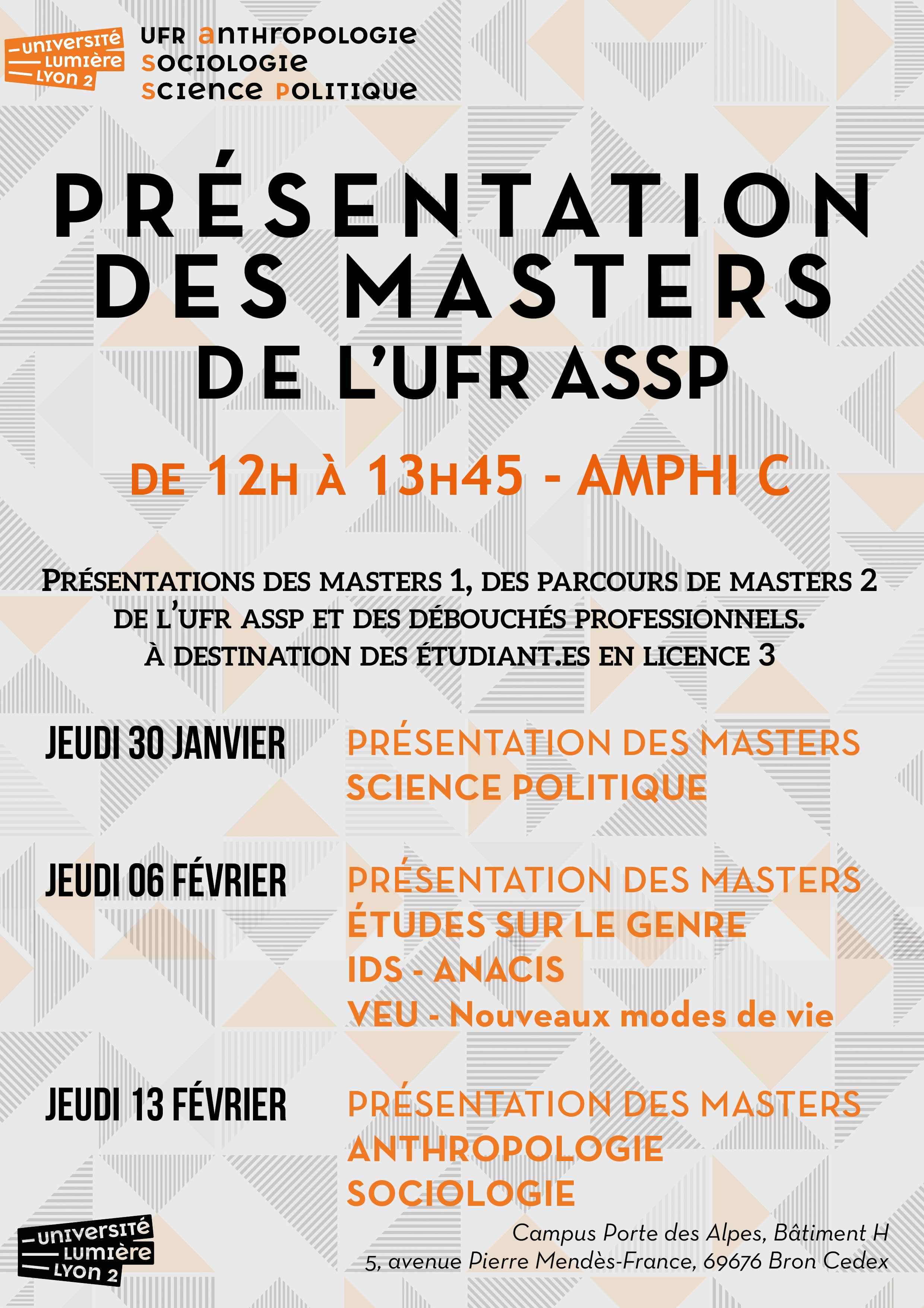 Présentation des masters de l'UFR ASSP