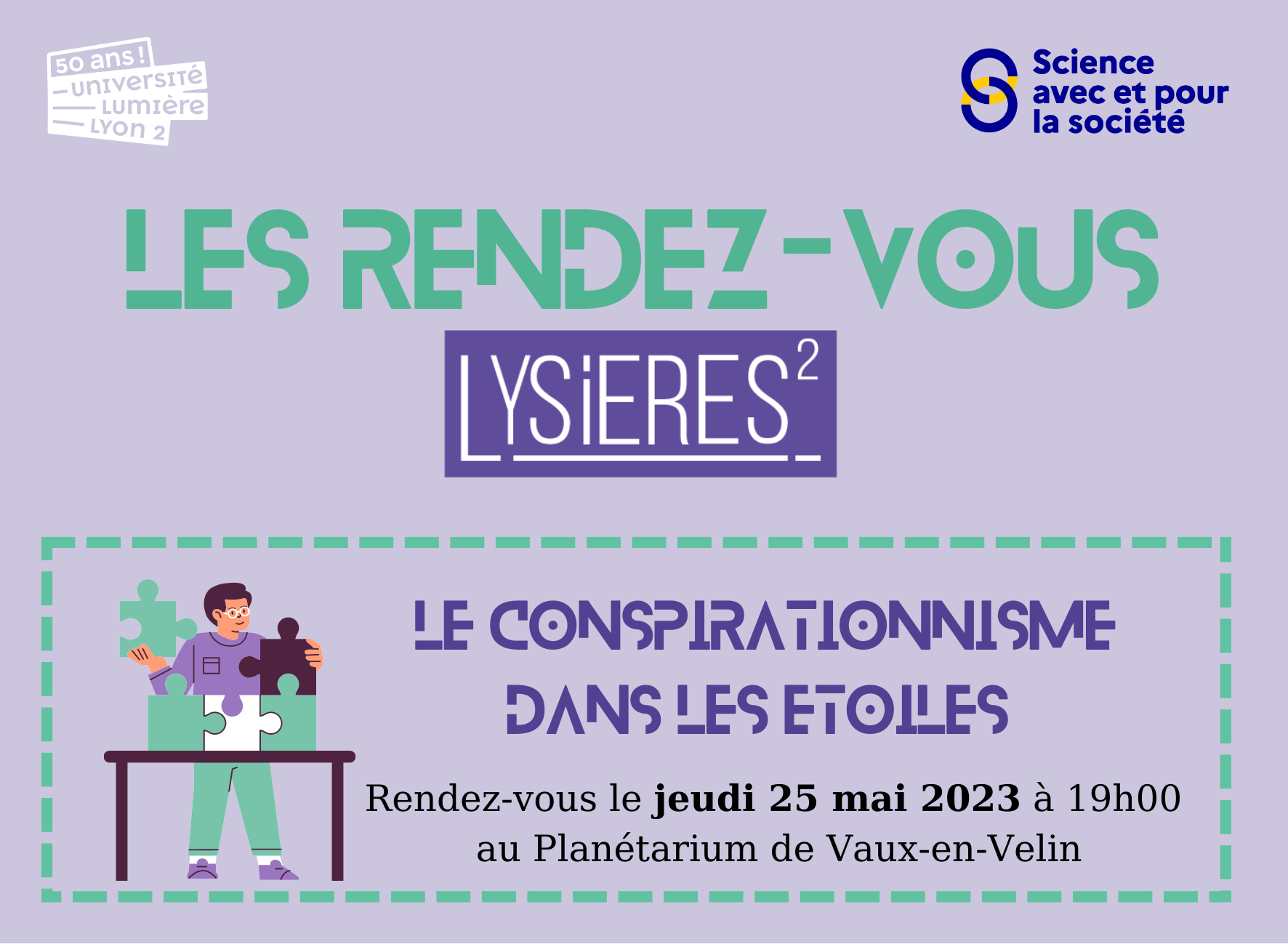 Bandeau du Rendez-Vous LYSiERES² - le conspirationnisme dans les étoiles