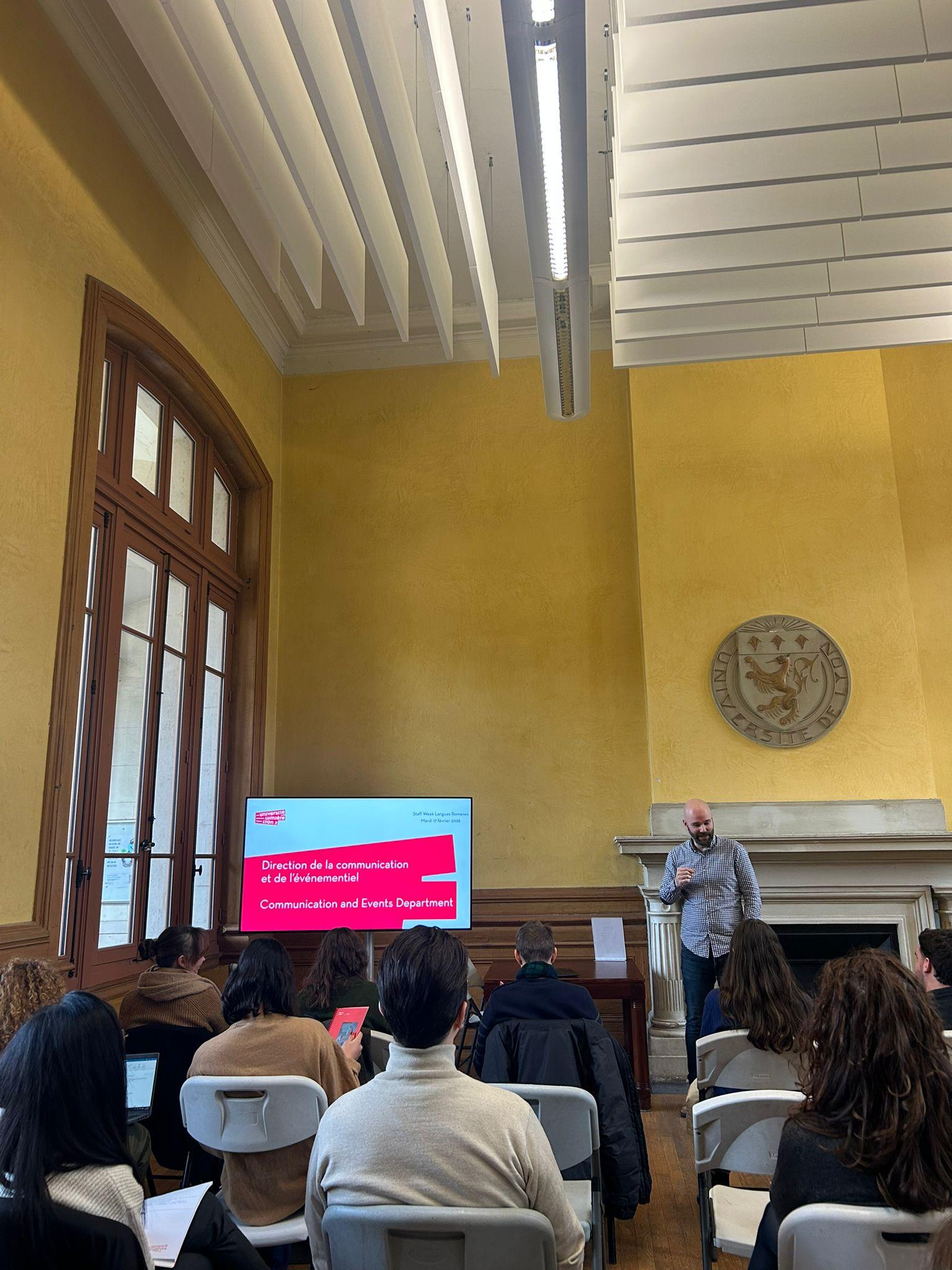 Présentation de la Direction de la communication par Guillaume Jandot