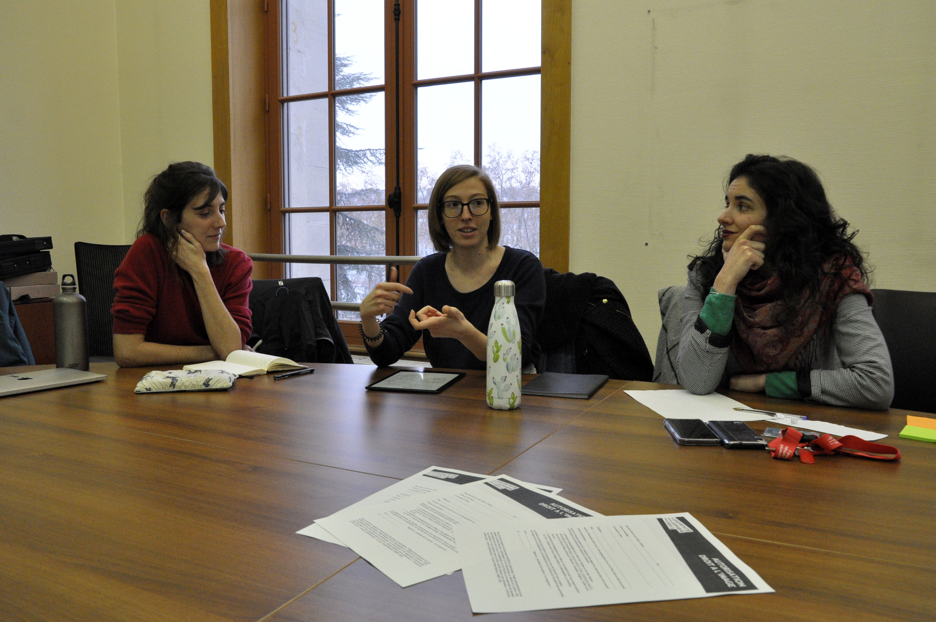 Photos prises lors de l'atelier sur la médiation à destination de doctorantes