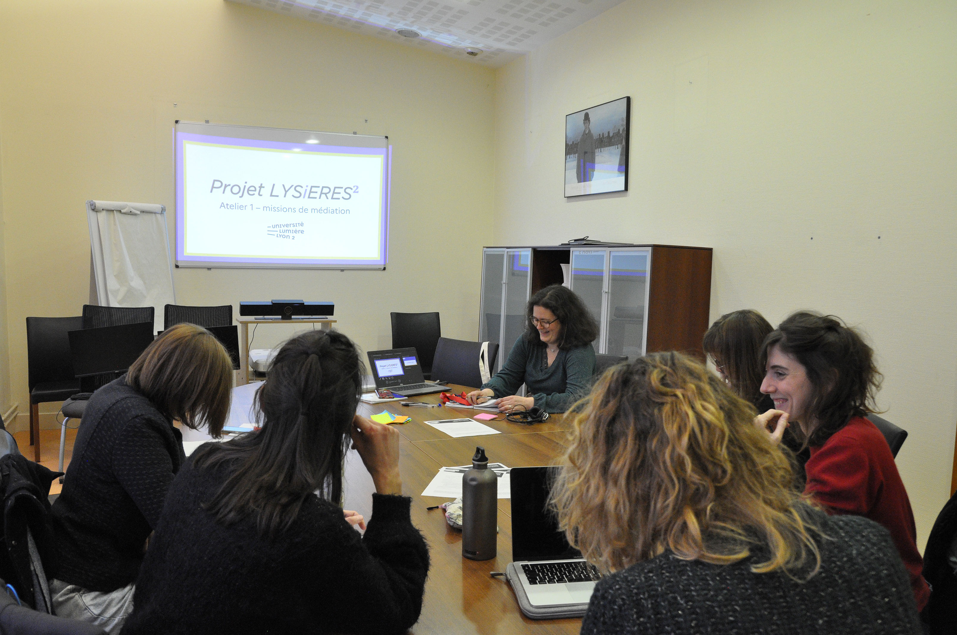 Photos prises lors de l'atelier sur la médiation à destination de doctorantes