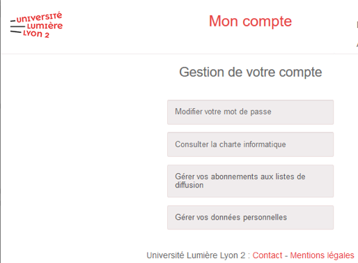 Gestion de mon compte