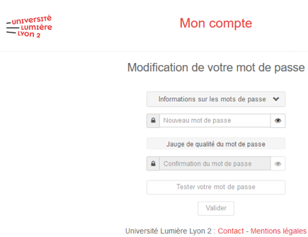 Modification de mot de passe