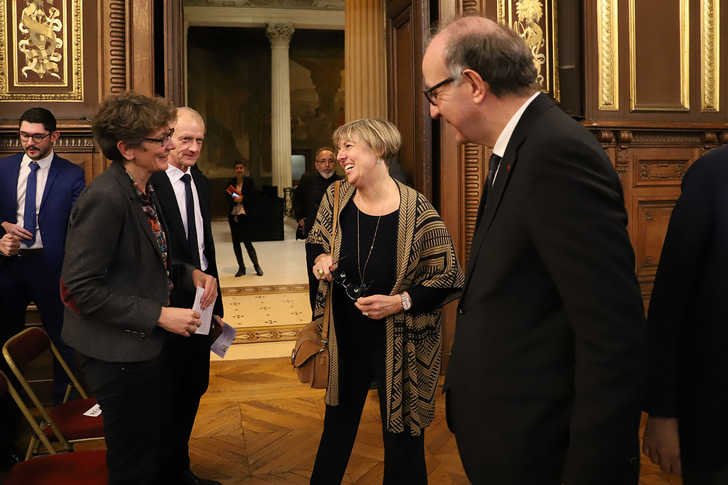 Nathalie Dompnier, Présidente de l'Université Lumière Lyon 2, et Sylvie Retailleau, Ministre de l'Enseignement supérieur et de la recherche, avec M. le recteur Claudio Galderisi, Président de l'assemblée générale de l'IFI